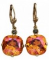 Catherine Popesco Goldtone Crystal Round Earrings- Astral Pink Orange 6556G - CT12DY04HB7