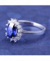 ANGG Sapphire Sterling Princess Engagement in Women's Wedding & Engagement Rings