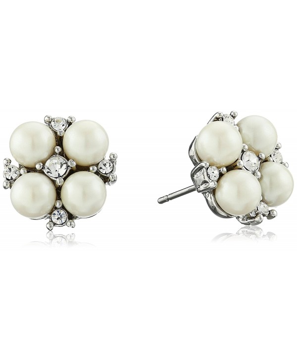 Carolee "Pearl and Crystal Basics" The Caitlin Floral Motif Pierced Stud Earrings - CJ116B1N56F
