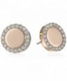 Fossil "Heritage Links" Rose Gold Glitz Metal Stud Earrings - CL11OW4W8I9