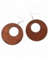 Jili Online Ethnic Women's Wood Geometric Earrings Ear Studs Hook Wooden Drop Dangle Gift - C417WZ3A67S