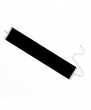 Velvet Choker Necklace - Black or White - Black - CB12O0PDDM6