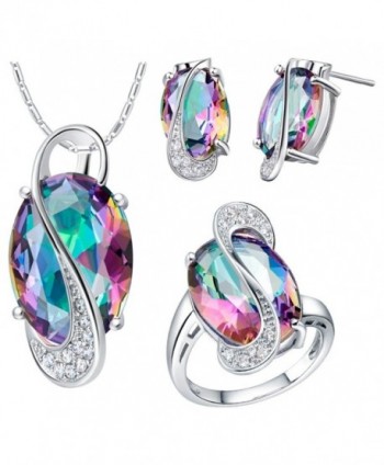 Four Pieces "Sound of Music" Platinum-plated Jewelry Set with Imported Crystal Elements - Ring Size 7 - CJ11L5B3N0T