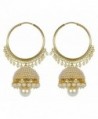 MUCHMORE Women's Amaal Kundan Pearl Jhumki Earrings in Traditional Ethnic Gold Plated - CP12GOVC35F