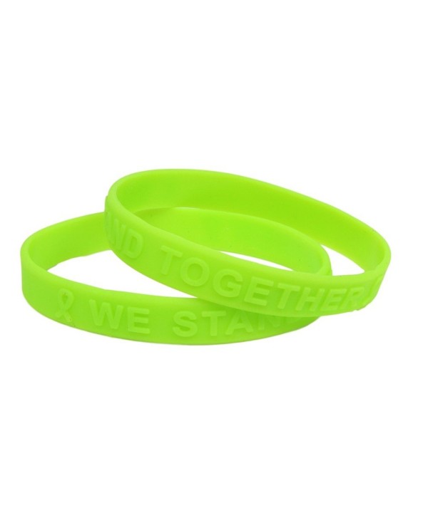 Lime Green Awareness Embossed Silicone Child/Youth Size Bracelet Buy 1 Give 1 -- 2 Bracelets for $8.99 - CH11DVWGFR3