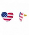 Lux Accessories Red White & Blue American Flag God Bless America Stud Earrings Kids Girls Women - C011YL7Y5FL