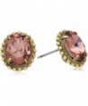 Sorrelli Oval Crystal Stud Earrings - Burgundy - CC185O0D84M