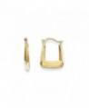 10K Yellow Gold Hollow Squared Hollow Hoop Earrings (Approximate Measurements 15mm x 12mm) - C111DQUCSLR