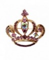 Navachi 18k Gold Plated Purple Crystal Royal Crown Az7157b Brooch Pin - CO11VFTK51B