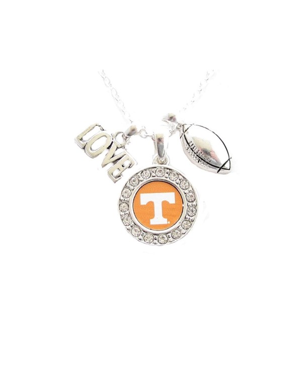Tennessee Volunteers Multi Charm Love Football Orange Silver Necklace Jewelry UT - CU11HZFSWQ9