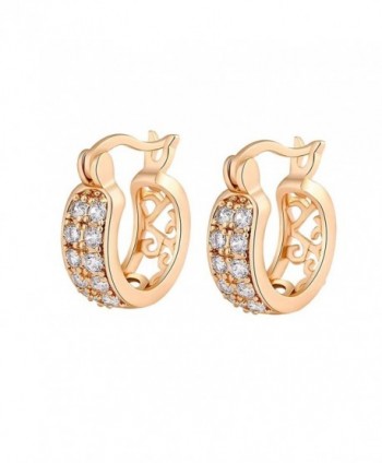 YAZILIND 18K Gold Plated Cubic Zirconia Lovely Hoop Earrings for Women Jewelry Gift - C412FZROA1D
