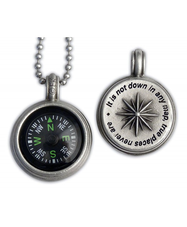 Compass Rose Compass Pendant with Melville Quote - CK122BJ5AF3