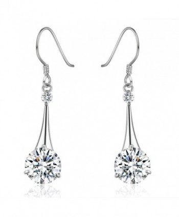 SBLING Platinum-Plated Silver Cubic Zirconia Tear Drop Earrings ( 6.5 cttw ) - C9120J0G1EB