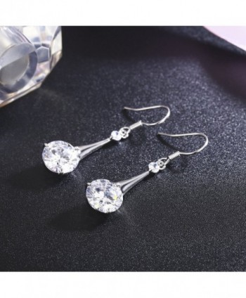 SBLING Platinum Plated Silver Zirconia Earrings in Women's Drop & Dangle Earrings