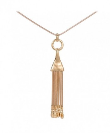 Shevalues Vintage Tassel Necklace Statement Necklace Crystal Cube Pendant Long Necklace with Tassel - Gold - C812O5NNFPY