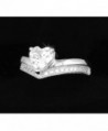 BRILLIANT SIMULATED DIAMOND DESIGN SILVER in Women's Band Rings