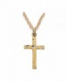 24K Gold Plate over Sterling Silver Cross Pendant with Diamond Cut Accents- 3/4 Inch - CR113V37RWJ