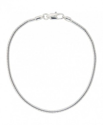Sterling Silver Round Omega Necklace 2mm Nickel Free Italy 1/16 inch wide- sizes 7 - 20 inch - CQ1150E3JHT