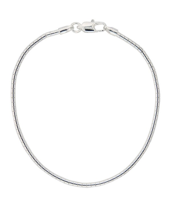 Sterling Silver Round Omega Necklace 2mm Nickel Free Italy 1/16 inch wide- sizes 7 - 20 inch - CQ1150E3JHT