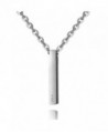 925 Sterling Silver Necklace Simple Vertical Bar Pendant New Women Chain- 28+2" Extender - Silver 925 - CH1887HNGCO