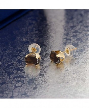 7x5mm Brown Quartz Yellow Earrings in Women's Stud Earrings