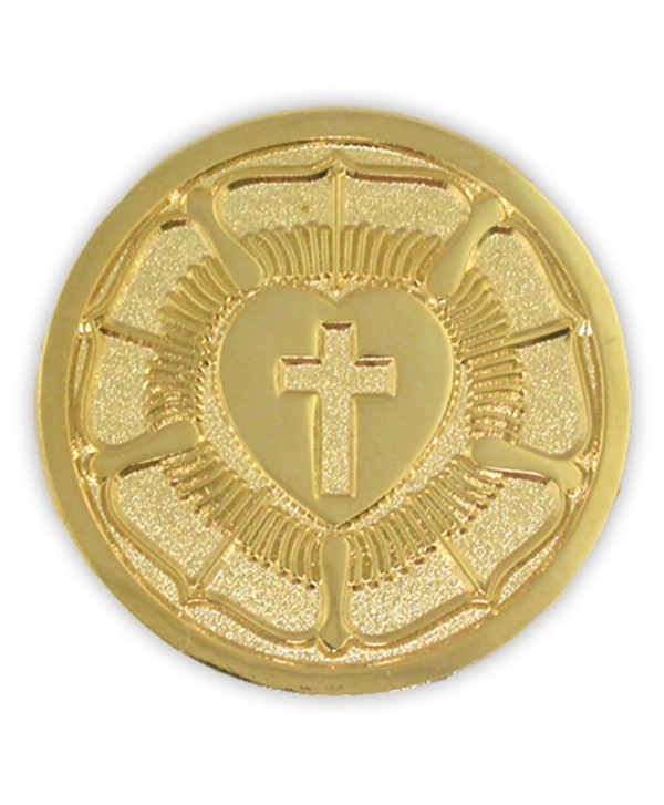PinMart's Gold Plated Lutheran Seal Luther Rose Religious Lapel Pin - CF119PEM40X