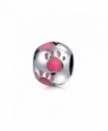 Bling Jewelry Round Pink Enamel Animal Paw Print .925 Sterling Silver - CJ11T6IPRYX