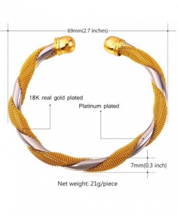 U7 Unisex Wrapped Platinum Bracelet in Women's Cuff Bracelets