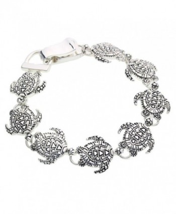 Rosemarie Collections Women's Sea Turtle Link Charm Bracelet With Magnetic Clasp - C711UH9EVXN