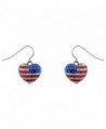 Lux Accessories God Bless American Pave Crystal Flag 4th Of July Heart Dangle Earrings. - C111WUVXX5D