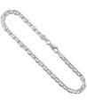 Sterling Silver Anklet Anchor Chain Flat Mariner 3.7 mm Nickel Free Italy- sizes 9.5 inch - C111H220E9X