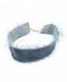 SANWOOD Women's Fashion Rough Selvedge Denim Collar Chocker Necklace Neck Jewelry Gift - Light Blue - CE17XX7ARAR