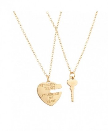 Lux Accessories He Who Holds The Key Can Unlock My Heart BFF Best Friends Forever Set (2 PC) - CF11U4EB6IJ