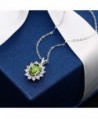 Sterling Peridot Gemstone Birthstone Necklace in Women's Pendants