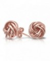 Bling Jewelry Woven Double Love Knot Stud earrings Rose Gold Vermeil 9mm - C911ECEY9U9