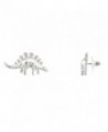 Lux Accessories Stegosaurus Dinosaur Jurassic Jurasic Zoo Animal Stud Earrings Women's Kids & Girls. - CF11WUVYOC9
