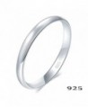 925 Sterling Silver Ring High Polish Plain Dome Tarnish Resistant Comfort Fit Wedding Band 2mm Ring - CP12O4YR02R