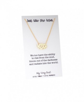 My Very Best Blooming Lotus Flower Necklace - gold plated brass - C0186DY5QUS