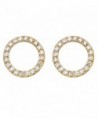 14k Yellow Gold Plated Sterling Silver Round White Cubic Zirconia Circle Earrings - CN17YUZ6T34