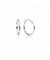 LOVVE Sterling Silver High Polished Twist Round Click-Top Hoop Earrings- All Sizes - "25mm - 1""" - CF185C682QZ