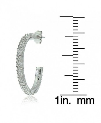 Sterling Silver Cubic Zirconia Earrings in Women's Hoop Earrings