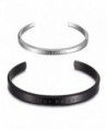 Wistic His and Hers Couple Bracelet Stainless Steel Adjustable Cuff Bracelet for Women Men Girls Boys - CR17XXK25H6