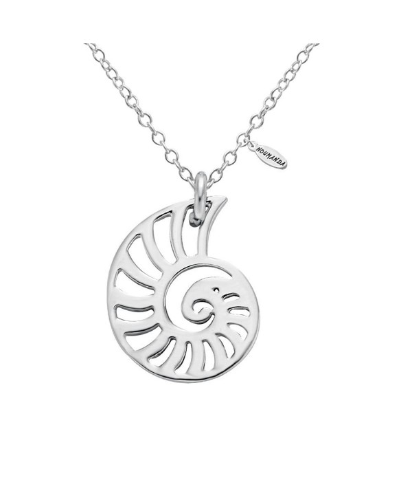 NOUMANDA Silver Seashell Necklace Spiral Swirl Sea Snail Necklace Ocean Beach Conch Necklaces - CF12LVAXJ79