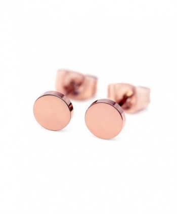 HANFLY 18k Rose Gold Plated dot earrings Tiny dot stud Earrings - Pink - CJ17YE869TR