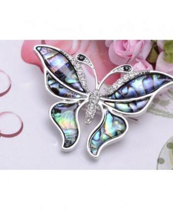 Alilang Silvery Abalone Crystal Butterfly in Women's Brooches & Pins