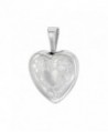 Very Tiny Sterling Silver Heart Locket Necklace Floral Engraving 1/2 inch - CG11E1FRMF3