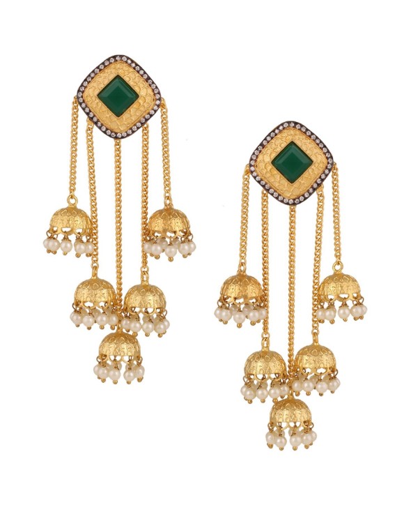 Swasti Jewels Bollywood Jhumka with Pearls Fashion Jewelry Earrings for Women - CJ12N2HH2S7