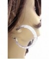 Crystal Hoop Earrings 2 Inch Double Crystal Row Hoop Earrings Silver Tone Hoops - C912C9U8XA3