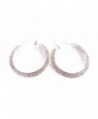 Crystal Earrings Double Silver Hoops in Women's Hoop Earrings