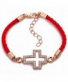 YAZILIND Red String Sideways Cross Friendship Bracelets - CJ11IRI6DPZ